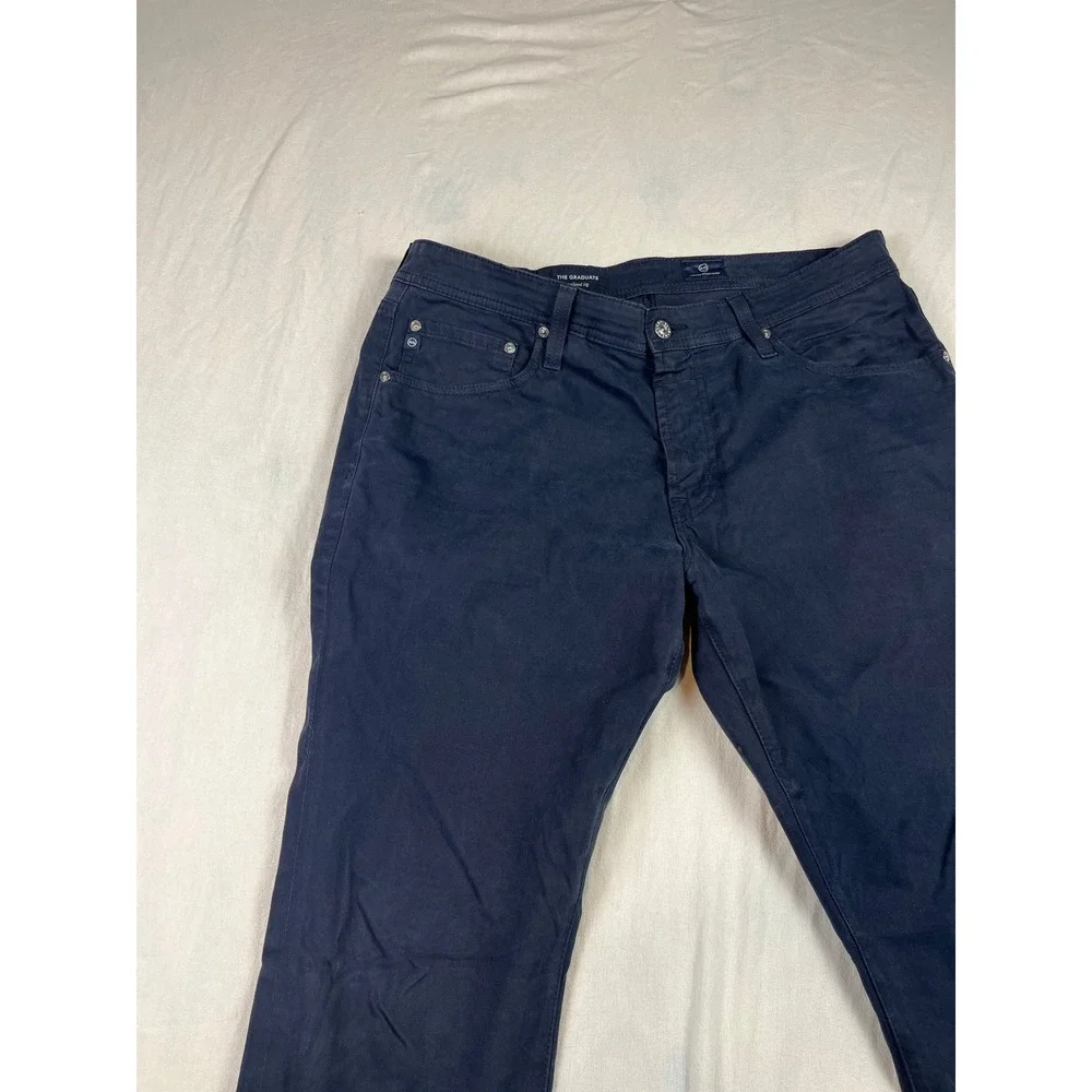 AG Adriano Goldschmied The Graduate Tailored Leg Navy Blue Pants 34x32‎